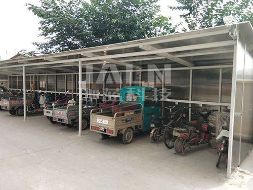 衡水某小區(qū)陽(yáng)光板電動(dòng)車(chē)棚